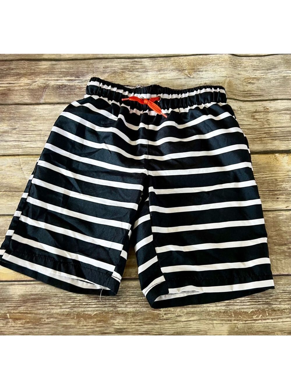 Navy & White Stripe Swim Truck-Size 8
